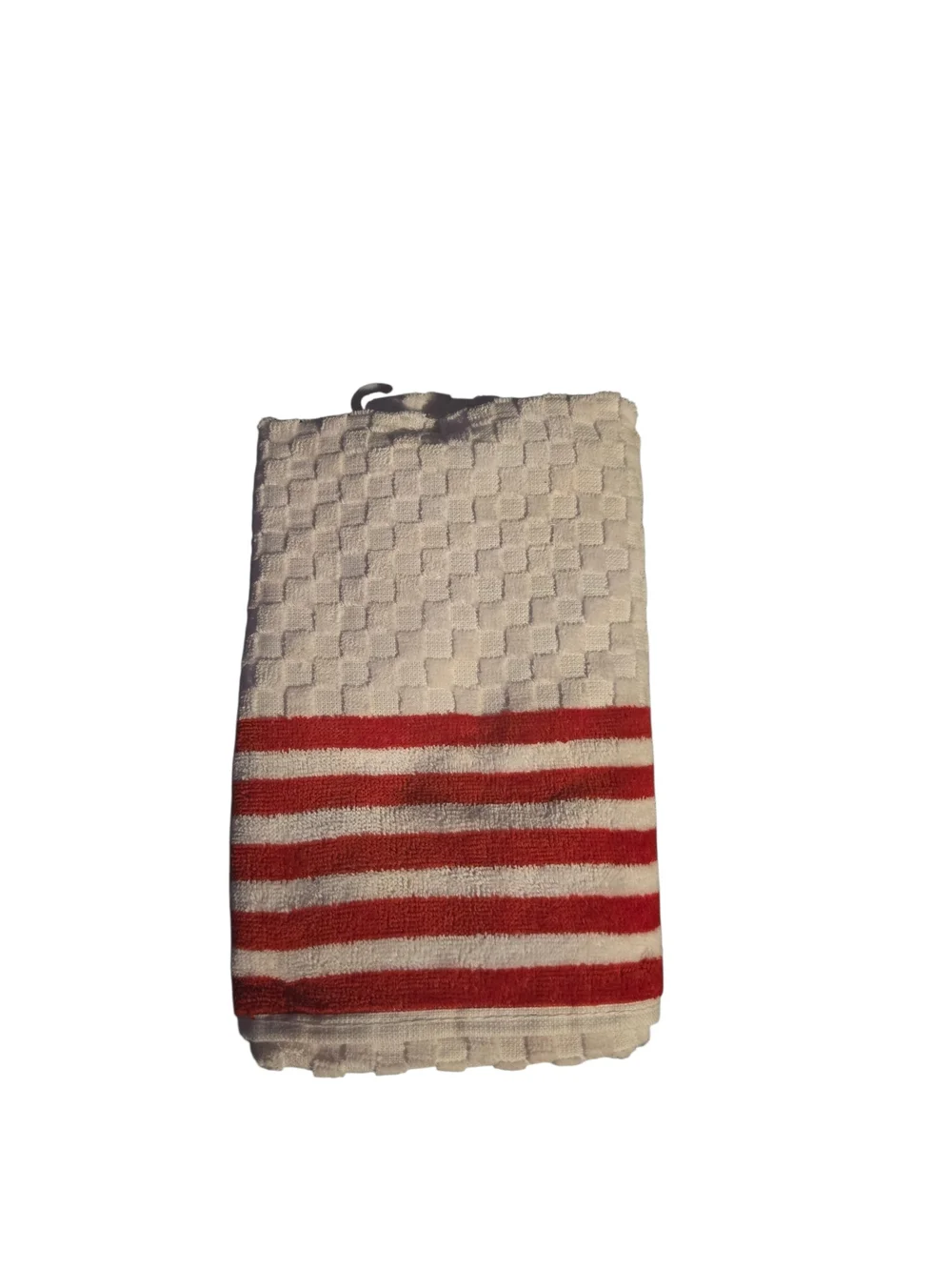 Navy Duck Embroidered Hand Towel - Nautical Stripe Accent
